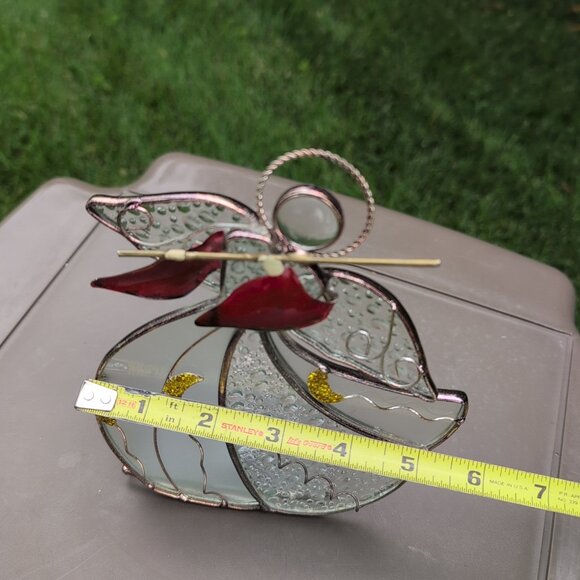 Stained Glass Angel Candle Holder Sun Catcher International Silver Co - Picture 4 of 5